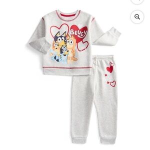 Bluey valentine’s day sweatshirt jogger set size 4T
